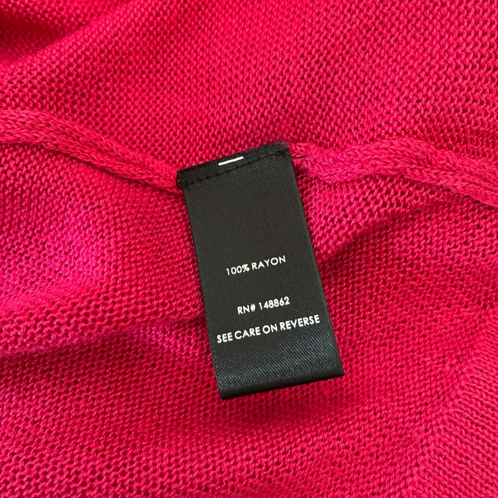 Torried Pointelle Long Open-Front Long Knit Duster Cardigan Raspberry Pink - 4X - Picture 4 of 7